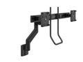 Humanscale M81NTNHBBHB M8.1 Monitor Arm for Single Monitor, Direct Hardwall Mount, Angled and Dynamic Link, Crossbar for Dual Monitors with Handle, Black with Black Trim
