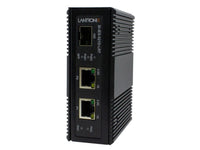 Lantronix SI-IES-521D-LRT Media Converter, Industrial (2) 10M/100M/1G/2.5G PoE++ ports and (1) 1G/10G SFP+ port - Wired - Gigabit Ethernet - 5 years Warranty