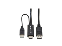 Eaton Tripp Lite P567-01M-4K6 HDMI to DisplayPort Active Adapter Cable (M/M) - 4K 60 Hz, USB Power, Black, 1 m (3.3 ft.)