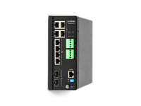 Lantronix SISPM1242-582-LRT Switch - Wired - 10Gbps - Networking / Ports Qty: 11 - Gigabit Ethernet - 52 - 57VDC - (4) 10/100/1000 Mbps, (4) 100/1G/2.5G RJ-45 ports, (2) 1G/10G