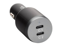 Eaton U280-C02-100W Dual-Port USB Car Charger, 100W Max - 2 USB-C Charging Ports, 100W PD 3.0 and PPS Charging, Black
