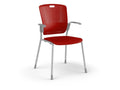 Humanscale C15S72XXXXN Cinto Chair, Fixed Arms, Silver Frame, Red Seat Pan, Glides