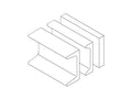 Chatsworth 10745-706 Auxiliary Framing Channel - Cable Runway; 0.38INW x 2INH x 6INL; Black