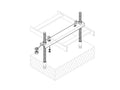 Chatsworth 11241-718 Adjustable Floor Support Channel; 18INW x 8INH; Black