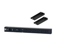 Chatsworth 12817-703 Power Strip, 1U, Basic, 15A, 120V, Horizontal, (6) 5-15R, Thermal Breaker, Surge, 5-15P, 10ft Input
