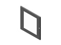 Chatsworth 37060-C17 Single Tempered Glass Door for RMR Wall-Mount Enclosure; 25 RMU; 46.8IN (1190 mm) H x 23.5IN (600 mm) W x 0.82IN (21 mm) D; Black