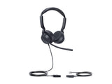 Yealink 1308231 Call Center Headset; Dual headset; Noise-cancelling microphone; Leather ear cushions; Hearing protection features; Quick Disconnect (QD)