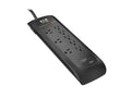 Eaton Tripp Lite TLP88DBUC 8-Outlet Surge Protector 5-15R 2400 Joules 2 USB Charging Ports 8ft Braided Cord, Black