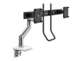 Humanscale M82WBHBT M/Flex for M8 Pro Monitor Arm, Polished/White, Crossbar with Handle, tech mount, Polished Aluminum with White Trim