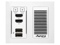 Aurora Multimedia HT-TX1-WP2-W 2 input 4K60 4:4:4 uncompressed HDBaseT 2.0 transmitter wall plate 330ft (white)