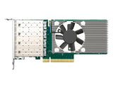 QNAP QXG-10G4SF-BCM Quad-port SFP+ 10GbE network expansion card; low-profile formfactor; PCIe 4.0 x8; Broadcom 57502
