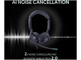 Yealink UH44 (1308187) Perfect for Open Offices or Home Setups; 2 AI-powered Noise-Cancelling Mics; All-day-wearing Comfort; Support Left or Right-side Wearing