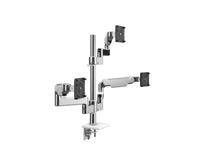 Humanscale X82WETBC242DETB MFlex M8 Pro Monitor Arm, Tripple Monitor, White/Polished, 8/Dynamic, 100x100, Clamp Mount, 24 Post