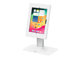 SIIG CE-MT6A11-S1 Secure and versatile tablet kiosk stand with a locking metal enclosure, VESA 75 75, adjustable viewing angle, cable management, support for most