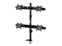 Amer AMR4P Quad Monitor Grommet mount supports up to 4 LED or LCD Monitors mounted with 75mm or 100mm VESA - Steel/Alumi