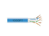 Black Box C6ABC51-BL-1000 CAT6A 650-MHz Solid Ethernet Bulk Cable - Unshielded (UTP), CMP Plenum, Blue, 1000-ft. (304.8-m) Spool
