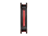Thermaltake CL-F038-PL12RE-A Riing 12 Series High Static Pressure 120mm Circular LED Ring Case/Radiator Fan with Anti-Vibration Mounting System Cooling - RED
