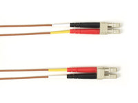 Black Box FOCMP10-003M-LCLC-BR OM3 50/125 Multimode Fiber Optic Patch Cable - OFNP Plenum, LC to LC, Brown, 3-m (9.8-ft.), GSA, TAA/