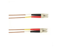 Black Box FOCMP10-010M-LCLC-BR OM3 50/125 Multimode Fiber Optic Patch Cable - OFNP Plenum, LC to LC, Brown, 10-m (32.8-ft.), GSA, TAA/