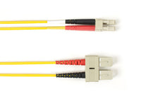 Black Box FOCMP50-001M-SCLC-YL OM2 50/125 Multimode Fiber Optic Patch Cable - OFNP Plenum, SC to LC, Yellow, 1-m (3.2-ft.), GSA, TAA/