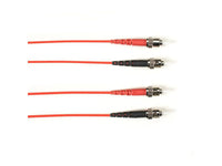 Black Box FOCMP62-003M-STST-RD OM1 62.5/125 Multimode Fiber Optic Patch Cable - OFNP Plenum, ST to ST, Red, 3-m (9.8-ft.), GSA, TAA/