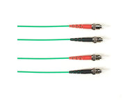 Black Box FOCMR50-002M-STST-GN OM2 50/125 Multimode Fiber Optic Patch Cable - OFNR PVC, ST to ST, Green, 2-m (6.5-ft.), GSA, TAA/