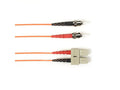Black Box FOCMR62-001M-STSC-OR OM1 62.5/125 Multimode Fiber Optic Patch Cable - OFNR PVC, ST to SC, Orange, 1-m (3.2-ft.), GSA, TAA/
