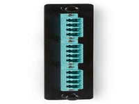Black Box JPM456C Low-Density 10G Multimode Fiber Adapter Panel - Ceramic Sleeve, (6) LC Duplex, Aqua