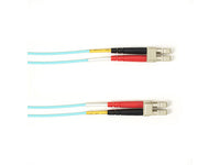Black Box FOCMRM4-003M-LCLC-AQ OM4 50/125 Multimode Fiber Optic Patch Cable - OFNR PVC, LC to LC, Aqua, 3-m (9.8-ft.), GSA, TAA/