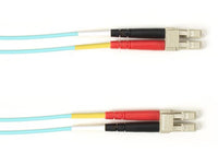 Black Box FOCMPM4-010M-LCLC-AQ OM4 50/125 Multimode Fiber Optic Patch Cable - OFNP Plenum, LC to LC, Aqua, 10-m (32.8-ft.), GSA, TAA/
