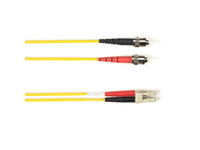 Black Box FOCMPSM-010M-STLC-YL OS2 9/125 Singlemode Fiber Optic Patch Cable - OFNP Plenum, ST to LC, Yellow, 10-m (32.8-ft.), GSA, TAA/