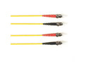 Black Box FOCMRSM-010M-STST-YL OS2 9/125 Singlemode Fiber Optic Patch Cable - OFNR PVC, ST to ST, Yellow, 10-m (32.8-ft.), GSA, TAA/