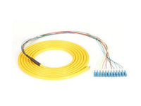 Black Box FOPT50S1-ST-12YL-3 OS2 9-Micron Single-Mode Fiber Optic Pigtail - 12-Strand, OFNR, PVC, ST, Yellow, 3-m (9.6-ft.)