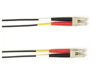 Black Box FOCMPM4-030M-LCLC-BK OM4 50/125 Multimode Fiber Optic Patch Cable - OFNP Plenum, LC to LC, Black, 30-m (98.4-ft.), GSA, TAA/