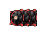 Thermaltake CL-F055-PL12RE-A Riing 120MM CASE/RAD Fan, Red, 3 Pack