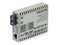 Black Box LMC100AE-SC-R3 Fast Ethernet (100-Mbps) Media Converter - 10/100-Mbps Copper to 100-Mbps Multimode Fiber, 1300nm, 2km, SC, 100-240VAC, GSA, TAA