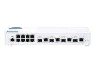 QNAP QSW-M408-4C-US QSW-M408-4C 12-port layer 2 managed switch. Eight 1GbE ports and four 10G SFP+/ NBASE-T combo ports. Easy management with web browser