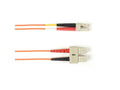 Black Box FOCMR10-002M-SCLC-OR OM3 50/125 Multimode Fiber Optic Patch Cable - OFNR PVC, SC to LC, Orange, 2-m (6.5-ft.), GSA, TAA/