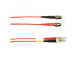 Black Box FOCMR10-010M-STLC-RD OM3 50/125 Multimode Fiber Optic Patch Cable - OFNR PVC, ST to LC, Red, 10-m (32.8-ft.), GSA, TAA/