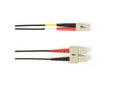 Black Box FOCMR50-010M-SCLC-BK OM2 50/125 Multimode Fiber Optic Patch Cable - OFNR PVC, SC to LC, Black, 10-m (32.8-ft.), GSA, TAA/