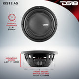 IXS Shallow-Mount 12' Fiber Glass Subwoofer 800 Watts Rms SVC 4-Ohm - detail view | Silarius