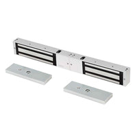 Locknetics MG1200-DT-2 Series Electromagnetic Lock, 1200lb, Double Magnet, Surface Mount, Satin Stainless Steel
