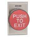 Schlage 625RD EX DA SF-626 Mushroom Button, Push to Exit, Single Gang, Delayed Action, Satin Chrome, Red