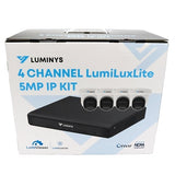Luminys K54-4L1A2 LumiLuxLite IP Kit, Includes 4-Channel 5MP NVR with 2TB HDD and (4) 5MP LumiLuxLite Turret Camera