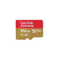 SanDisk SDSQXAV-512G-AN6MA Extreme, Microsdxc, Memory Card, 512GB, UHS-I, 4K, Class 10, W/ Adapter, 190/130MBS