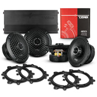 6.5' PRO Midrange Coaxial Speakers with Amplifier and OEM Adapters - front view | Silarius