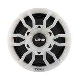 8' Universal Speaker Grill Cover -RGB LED Lights - detail view | Silarius