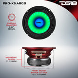 6.5' Mid-Range Loudspeaker with Dual RGB LED For Cone & Dust Cap 250 Watts 4-Ohm - detail view | Silarius