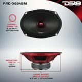 PRO-X 6X9' Mid-Range Loudspeaker with Bullet | 200W RMS 4-Ohm - detail view | Silarius