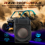 Polaris RZR Pro (2020–2024) Under-Dash 10” Subwoofer Enclosure – Loaded GEN-X10.4DCF | 600W RMS, Dual 4 Ohm | IP65 Water-Resistant
